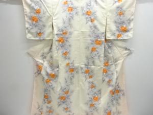 未使用品　草花模様小紋着物
